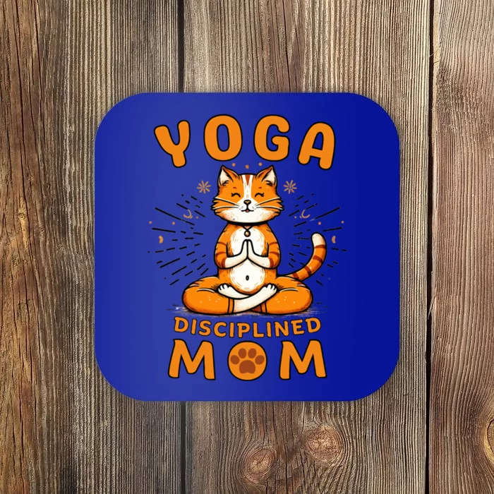 Funny Cat Mom Yoga MotherS Day Cat Yoga Gift Coaster