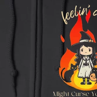 Feeling Cute Might Curse You Later Cute Witch Full Zip Hoodie