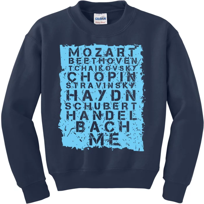 Famous Classical Music Composer Gift Musician Mozart Kids Sweatshirt