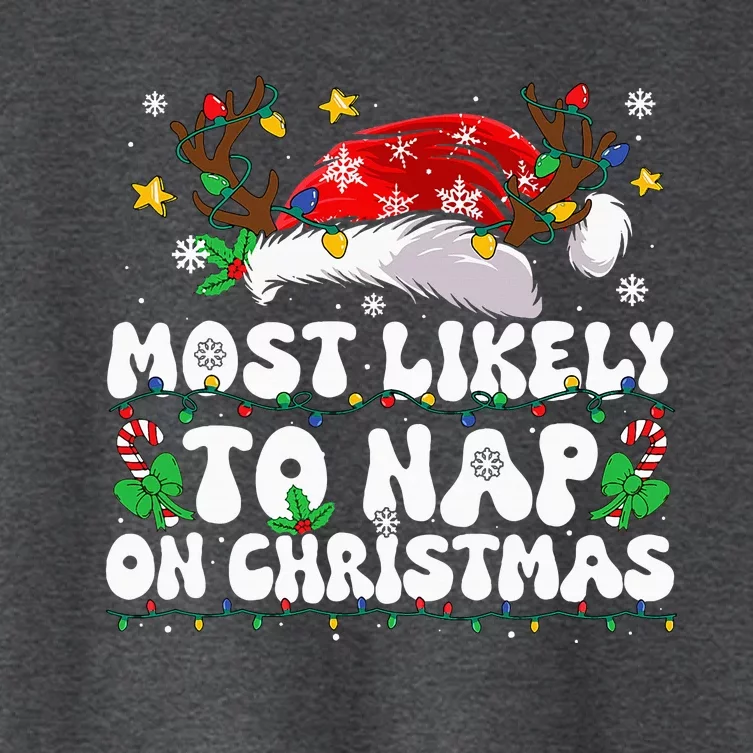 Family Christmas Most Likely To Nap On Christmas Women's Crop Top Tee