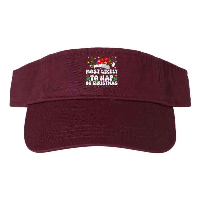 Family Christmas Most Likely To Nap On Christmas Valucap Bio-Washed Visor