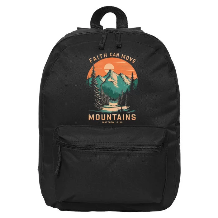 Faith Can Move Mountains Religious Christian 16 in Basic Backpack