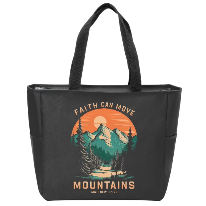 Faith Can Move Mountains Religious Christian Zip Tote Bag