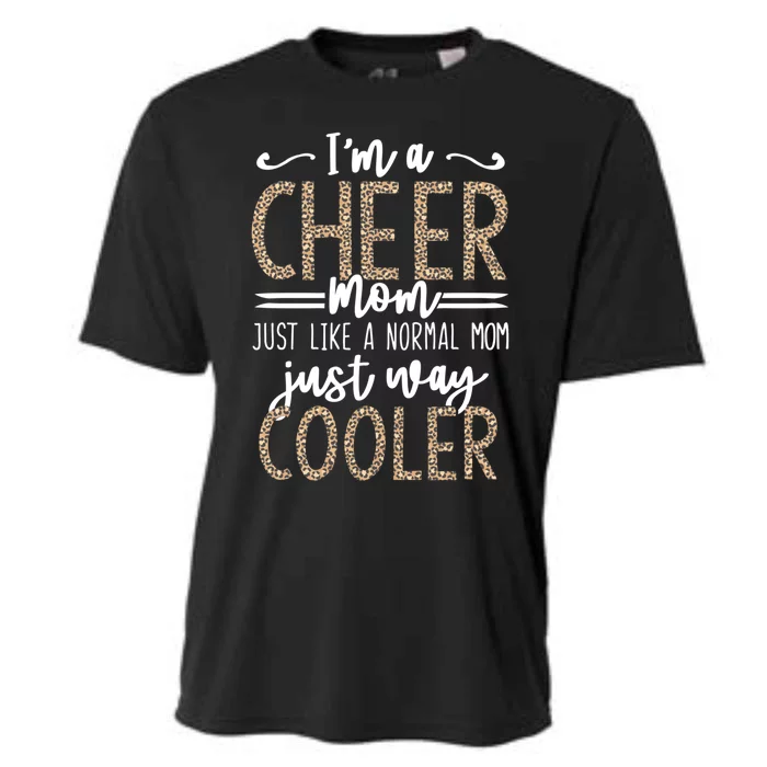 Funny Cheerleading Mother Leopard Cheetah Print Cheer Mom Meaningful Gift Cooling Performance Crew T-Shirt