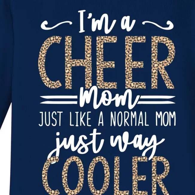 Funny Cheerleading Mother Leopard Cheetah Print Cheer Mom Meaningful Gift Baby Long Sleeve Bodysuit