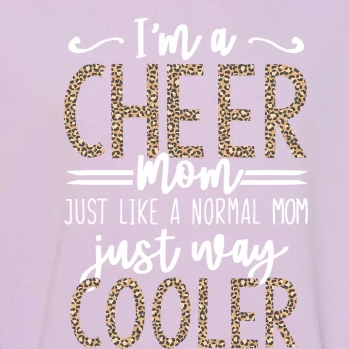 Funny Cheerleading Mother Leopard Cheetah Print Cheer Mom Meaningful Gift Garment-Dyed Sweatshirt