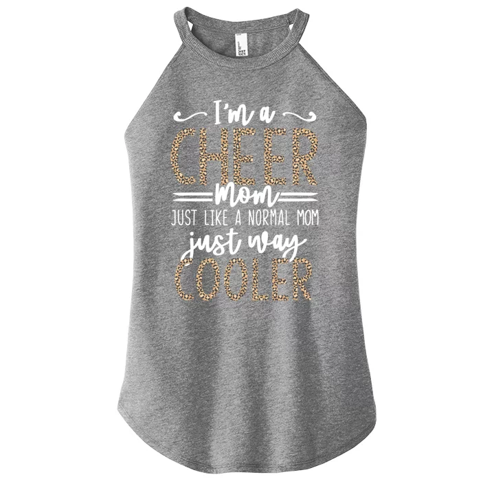 Funny Cheerleading Mother Leopard Cheetah Print Cheer Mom Meaningful Gift Women’s Perfect Tri Rocker Tank