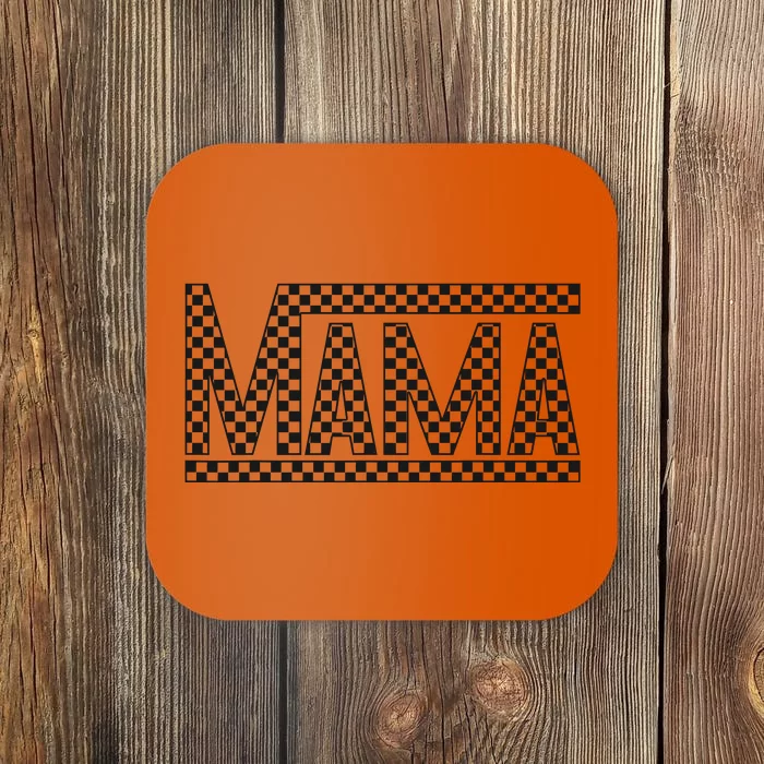 Funny Checkered Mama Black White Gift Wo Coaster