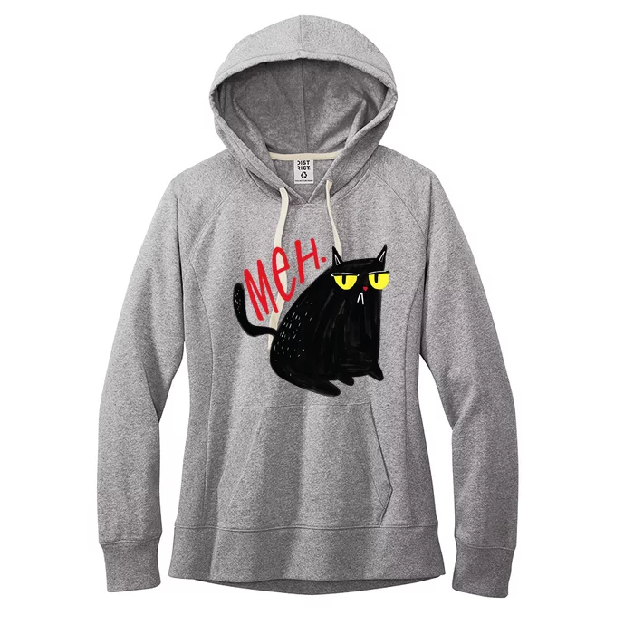 Funny Cat Meh Meow Black Cat For Men Women Gifts Women's Fleece Hoodie