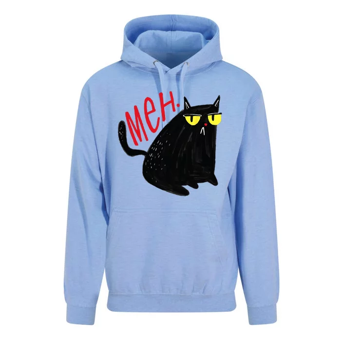 Funny Cat Meh Meow Black Cat For Men Women Gifts Unisex Surf Hoodie