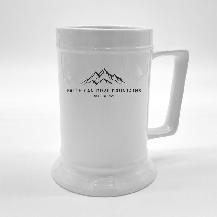 Faith Can Move Mountains Christian Religious Front & Back Beer Stein