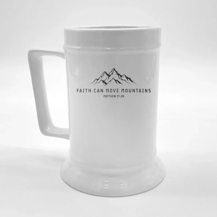 Faith Can Move Mountains Christian Religious Front & Back Beer Stein