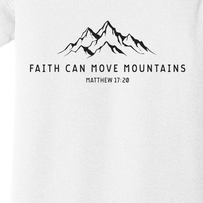 Faith Can Move Mountains Christian Religious Baby Bodysuit