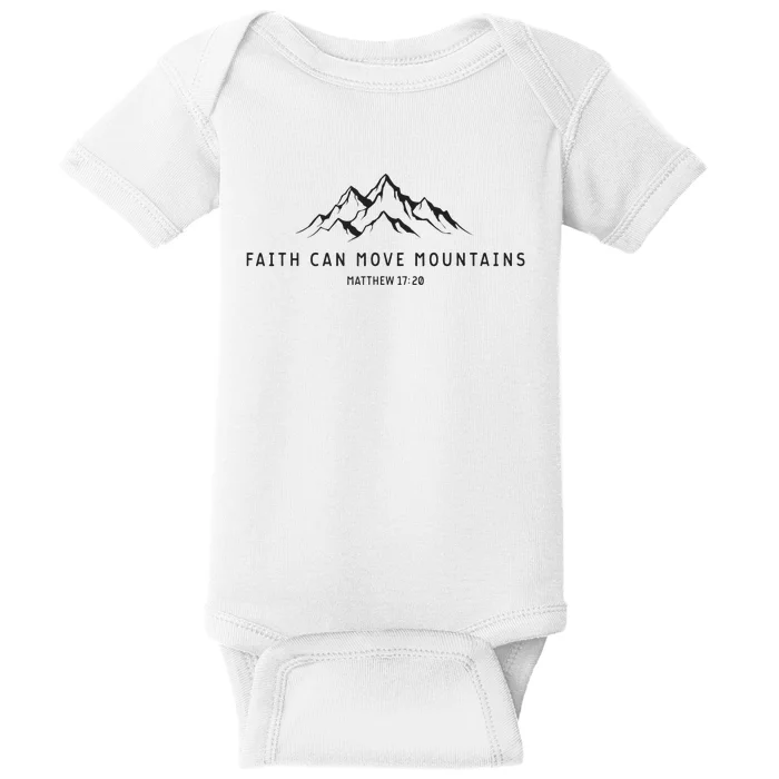 Faith Can Move Mountains Christian Religious Baby Bodysuit