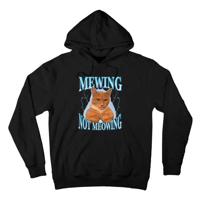 Funny Cat Meme Mewing LooksMax Meowing cat Trend Tall Hoodie