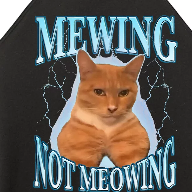 Funny Cat Meme Mewing LooksMax Meowing cat Trend Women’s Perfect Tri Rocker Tank