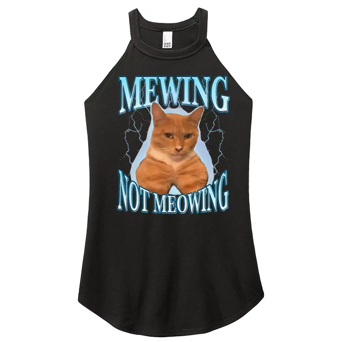 Funny Cat Meme Mewing LooksMax Meowing cat Trend Women’s Perfect Tri Rocker Tank