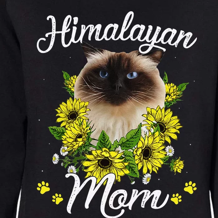 Funny Cat Mom Mothers Day Gifts Sunflower Himalayan Mom Womens California Wash Sweatshirt