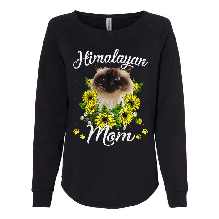 Funny Cat Mom Mothers Day Gifts Sunflower Himalayan Mom Womens California Wash Sweatshirt