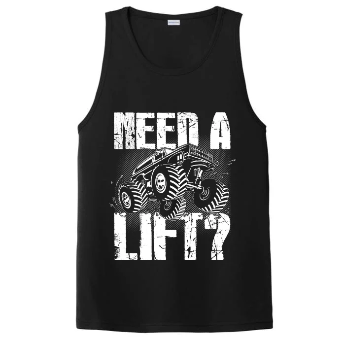 Funny Cool Monster Truck Need A Lift Performance Tank