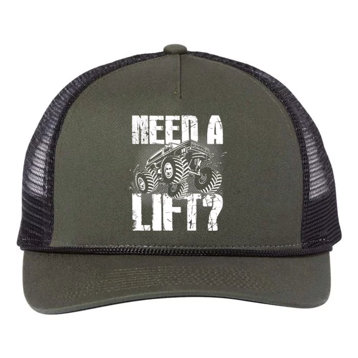 Funny Cool Monster Truck Need A Lift Retro Rope Trucker Hat Cap