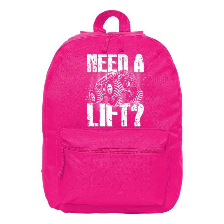 Funny Cool Monster Truck Need A Lift 16 in Basic Backpack | TeeShirtPalace