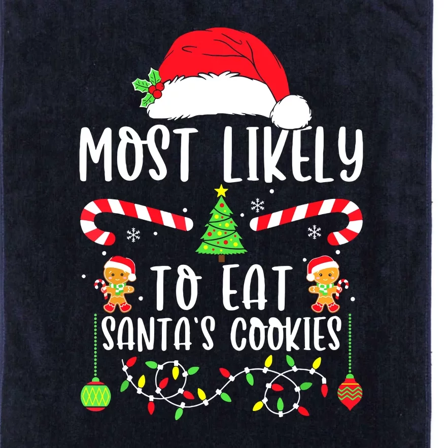 Funny Christmas Most Likely To Drink All The Cookies Family Matching Gift Platinum Collection Golf Towel