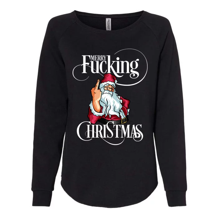 Funny Christmas Merry Fucking Christmas Gift Womens California Wash Sweatshirt