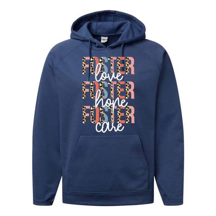 Foster Care Mothers Day Foster Mom Foster Love Get Attached Performance Fleece Hoodie