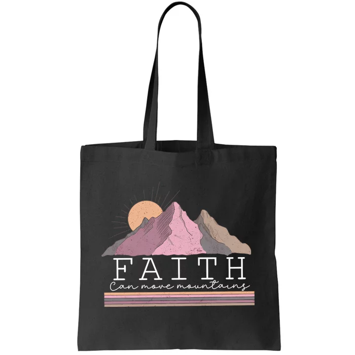 Faith Can Move Mountain Retro Vintage Tote Bag