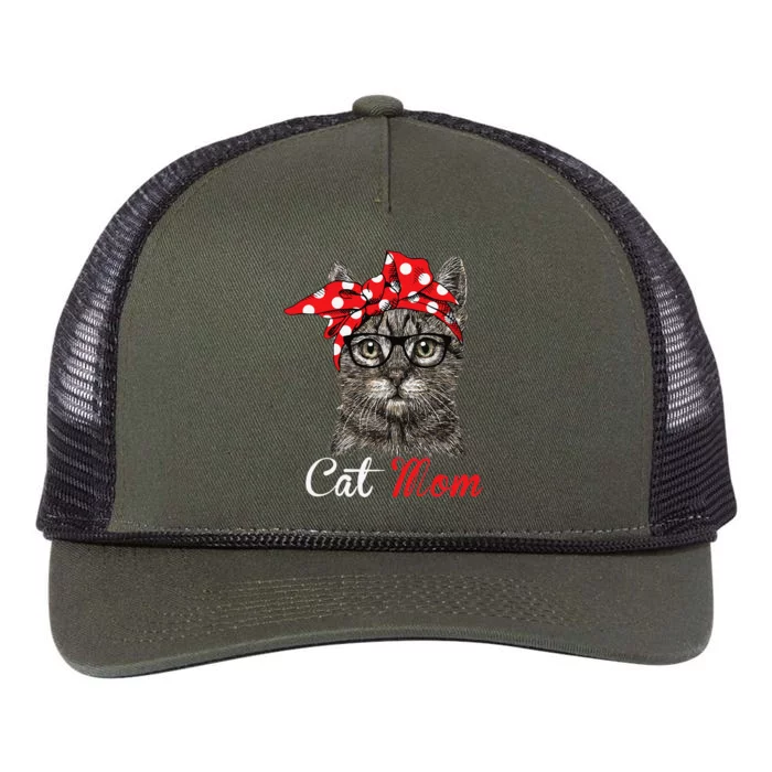 Funny Cat Mom For Cat Loversmothers Day Gift Retro Rope Trucker Hat Cap