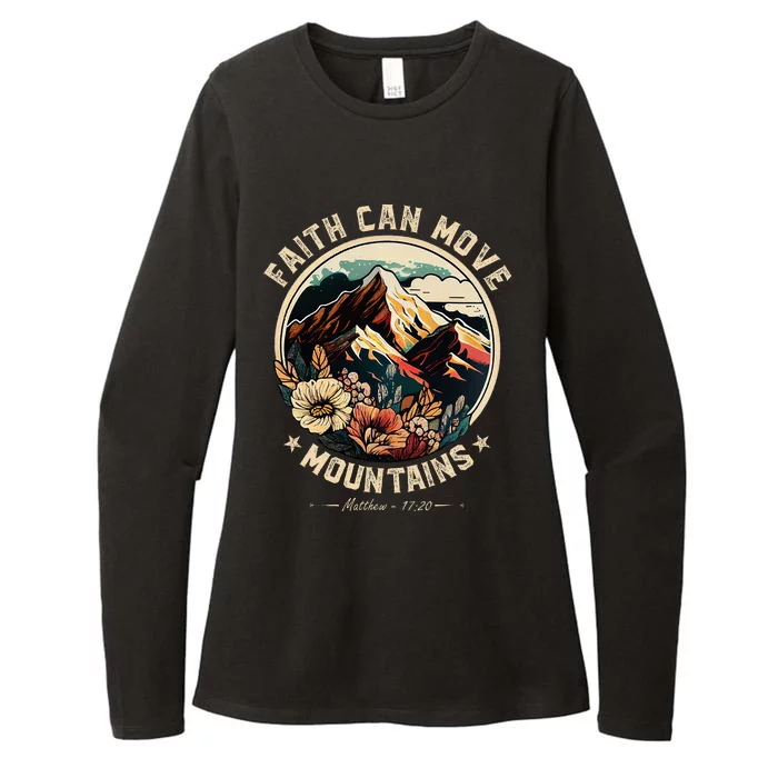 Faith Can Move Mountains Christian Womens CVC Long Sleeve Shirt