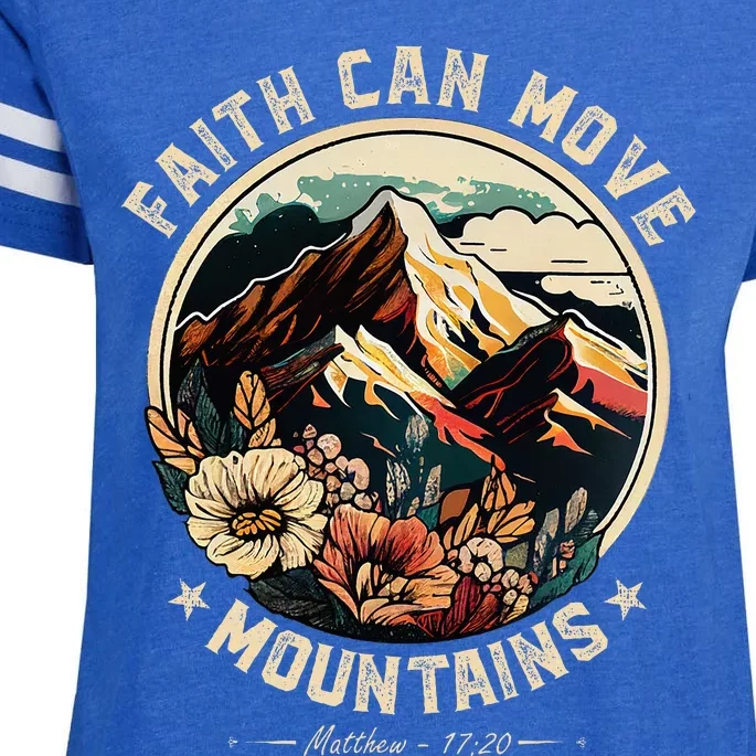 Faith Can Move Mountains Christian Enza Ladies Jersey Football T-Shirt