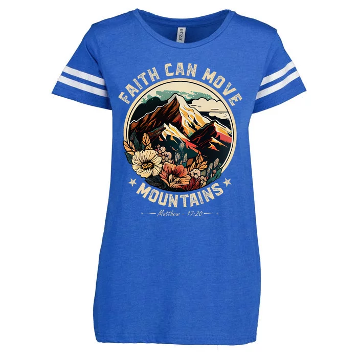 Faith Can Move Mountains Christian Enza Ladies Jersey Football T-Shirt