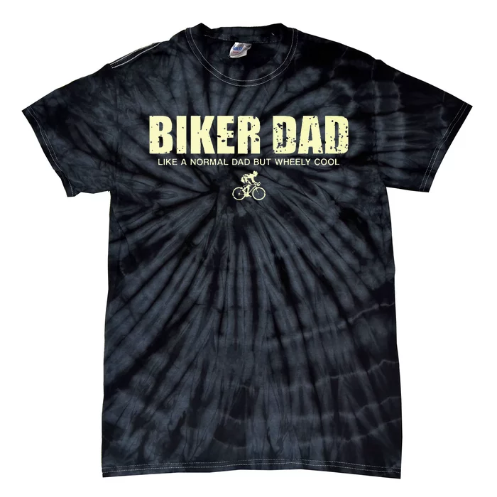 Funny Cycling Mountain Biking Biker Dad Tie-Dye T-Shirt