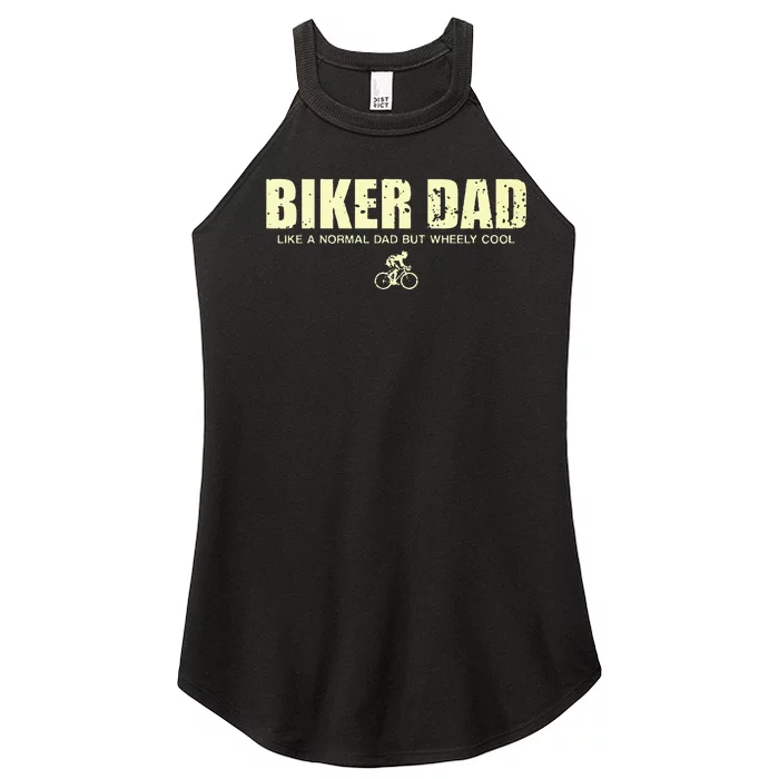 Funny Cycling Mountain Biking Biker Dad Women’s Perfect Tri Rocker Tank