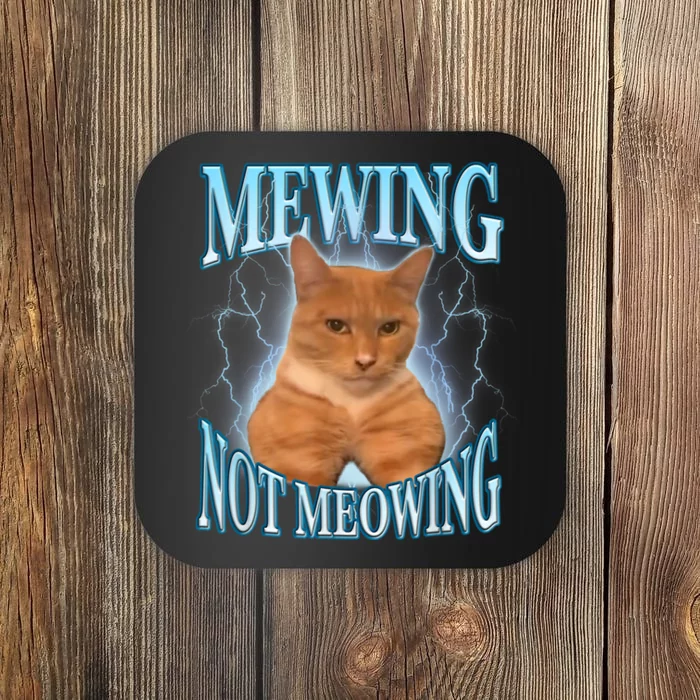 Funny Cat Meme Mewing Looksmax Meowing Cat Trend Coaster