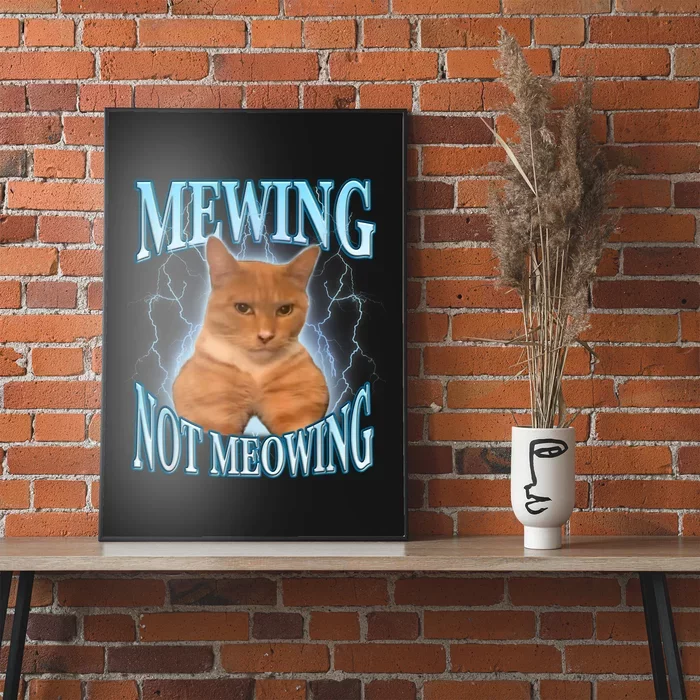 Funny Cat Meme Mewing Looksmax Meowing Cat Trend Poster