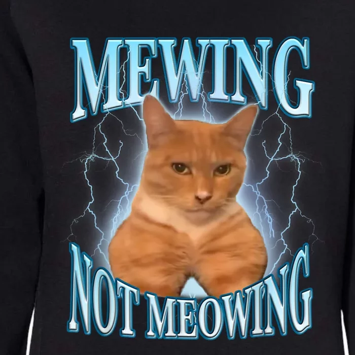 Funny Cat Meme Mewing Looksmax Meowing Cat Trend Womens California Wash Sweatshirt