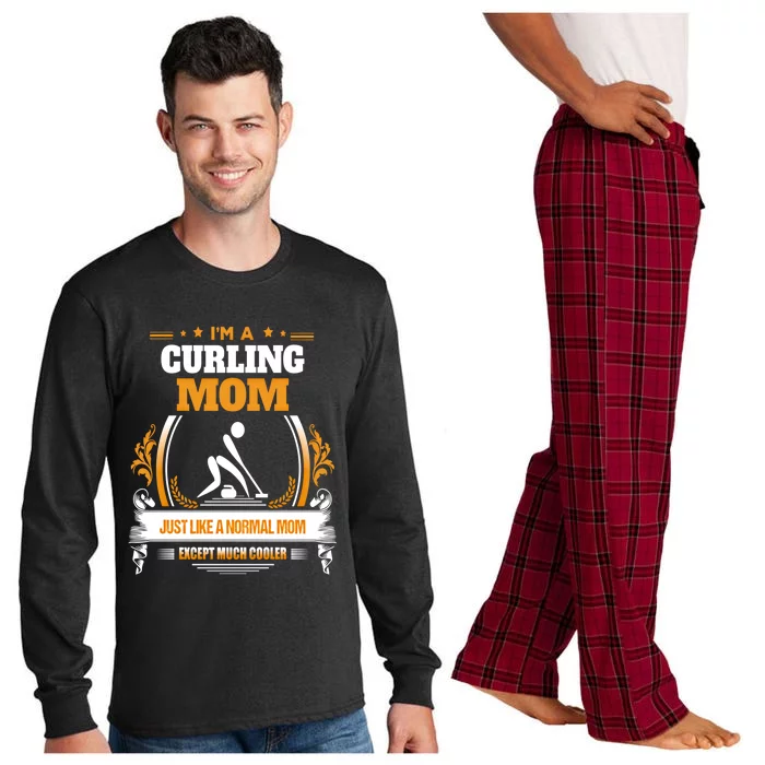 Funny Curling Mom Gift For Mom Long Sleeve Pajama Set