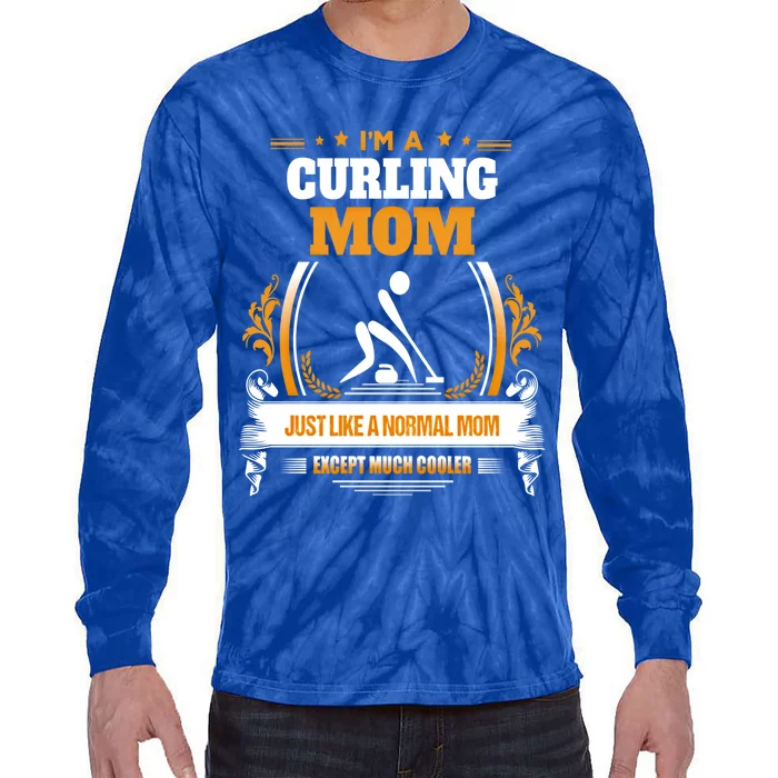 Funny Curling Mom Gift For Mom Tie-Dye Long Sleeve Shirt