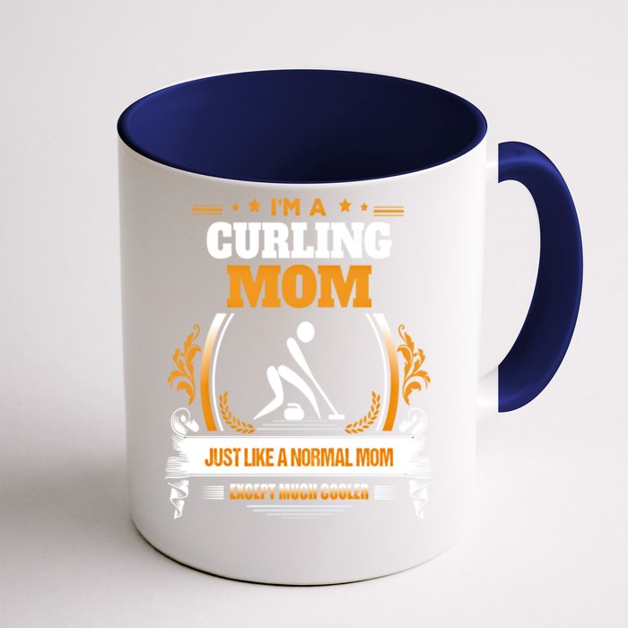 Funny Curling Mom Gift For Mom Front & Back Coffee Mug