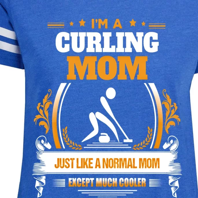 Funny Curling Mom Gift For Mom Enza Ladies Jersey Football T-Shirt