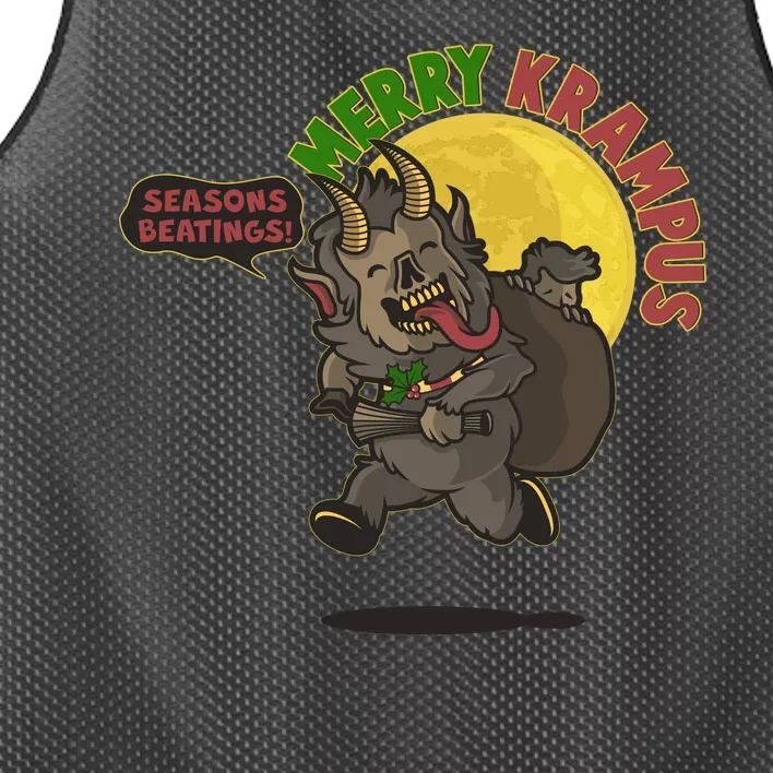 Funny Creepy Merry Krampus Seasons Beatings Mesh Reversible Basketball Jersey Tank