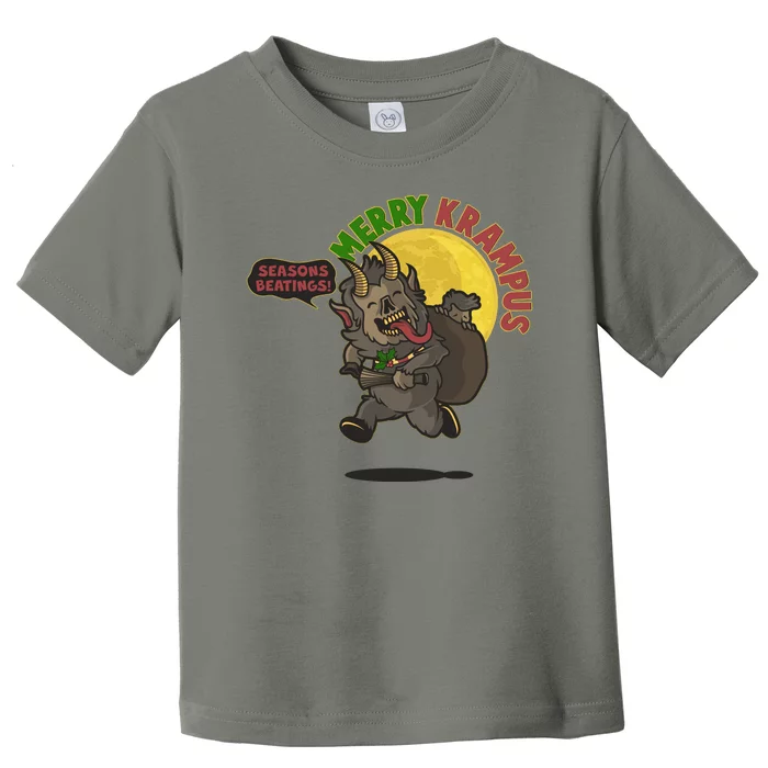 Funny Creepy Merry Krampus Seasons Beatings Toddler T-Shirt