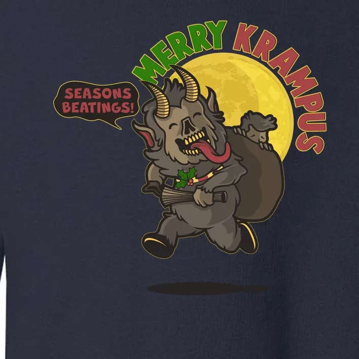 Funny Creepy Merry Krampus Seasons Beatings Toddler Sweatshirt