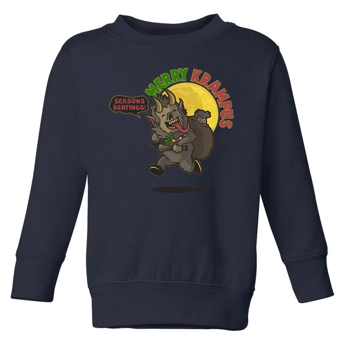 Funny Creepy Merry Krampus Seasons Beatings Toddler Sweatshirt