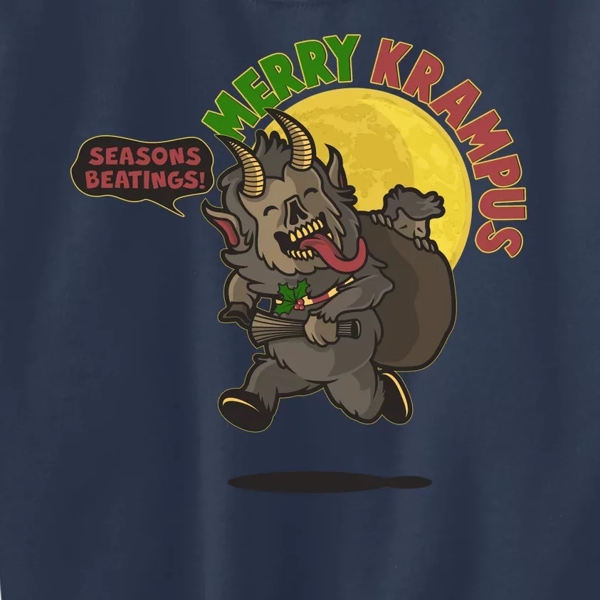 Funny Creepy Merry Krampus Seasons Beatings Kids Sweatshirt