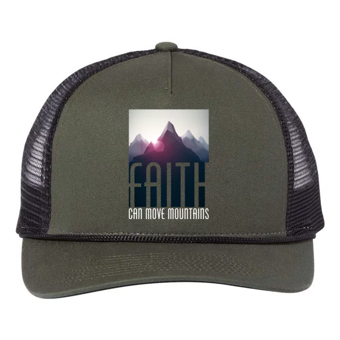 Faith Can Move Mountains Retro Rope Trucker Hat Cap