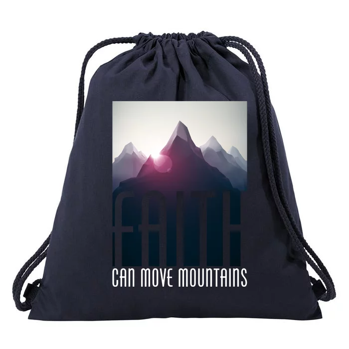 Faith Can Move Mountains Drawstring Bag